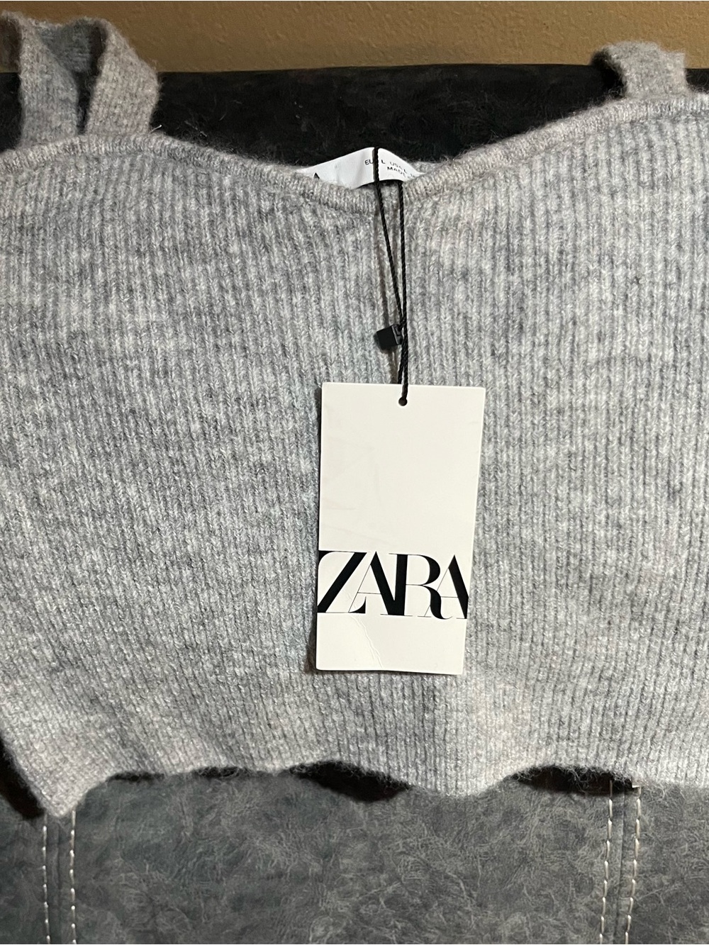 ZARA Women's Grey Ribbed Knit Sweater Tank